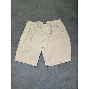 Polo Ralph Lauren Mens 40 Khaki Pleated Chino Shorts‎ Classic Golf Casual